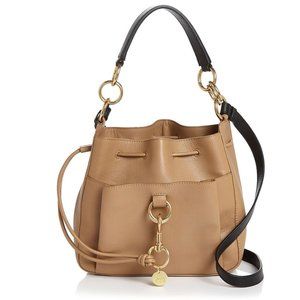 See By Chloe Tony Leather Shoulder Bag in Coconut Brown/Gold